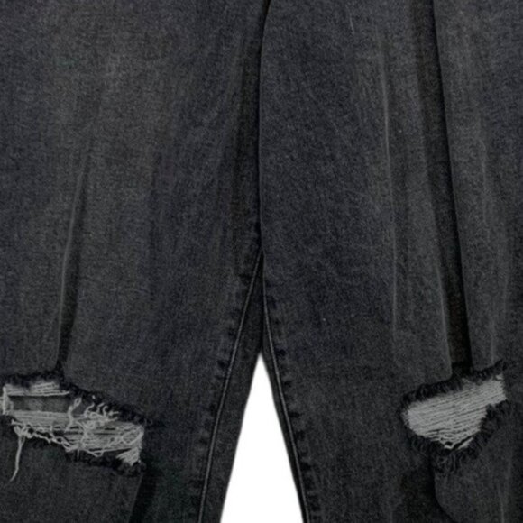 GB High Waisted Baggy Jeans Size 13 Distressed Black Denim Casual Rip Streetwear - Picture 9 of 16